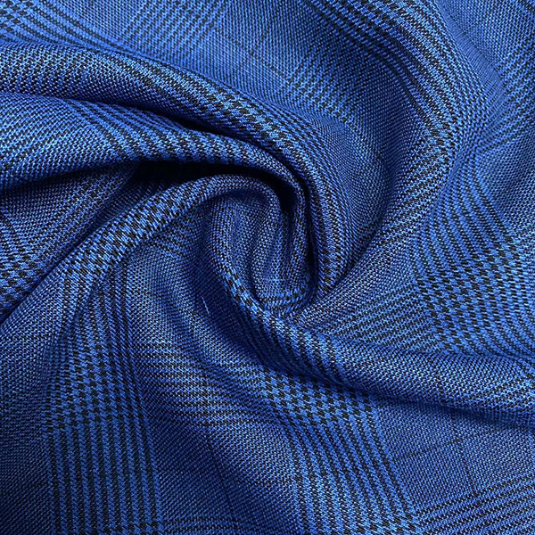 Hot sale tr polyester rayon thick spandex blending checks fancy suiting fabric YA8290 (1)